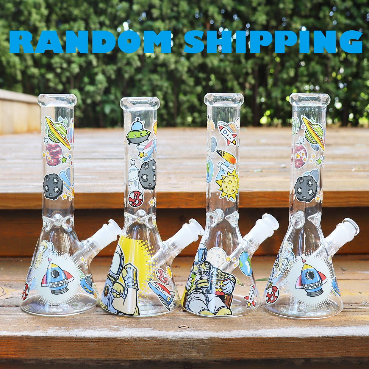 10&Prime; Clear Glow in the Dark Glass Bong Tobacco Bubbler Smoking Water Pipe W/Bowl