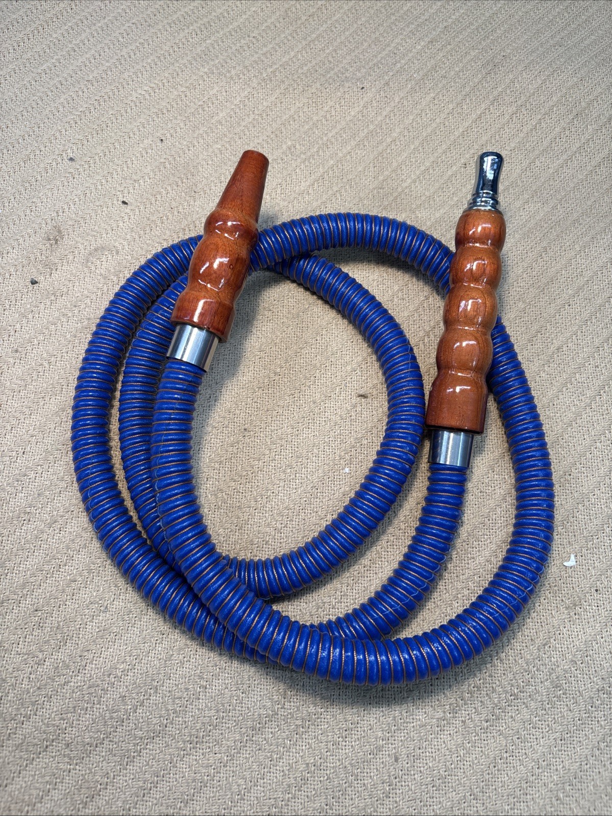 Hookah Hose 68 inch Wood/Metal metal Ends Royal Blue