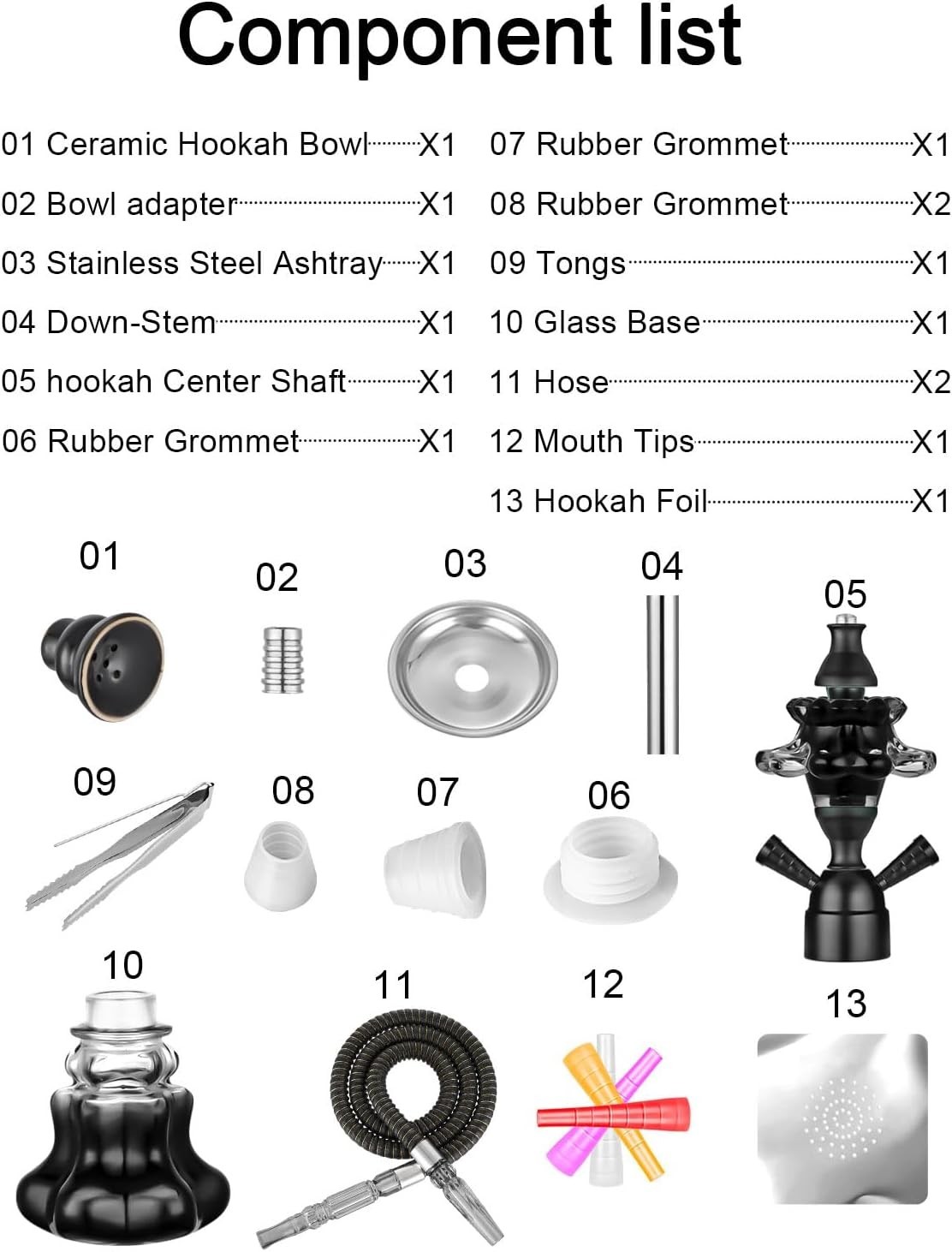 Hookah Set With Everything 14 » Shisha Hookah Complete Set – Glass Flower Vase,