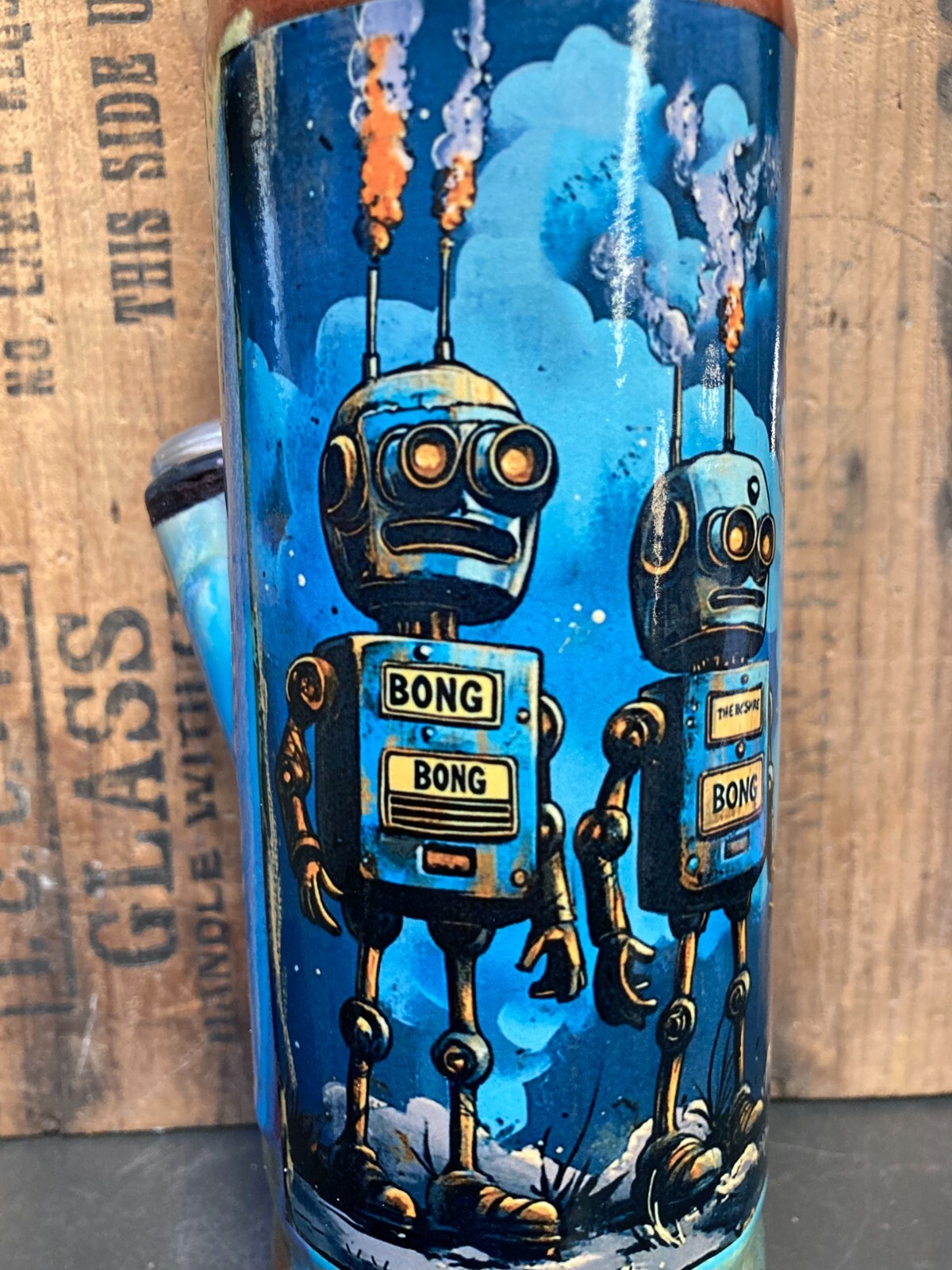 14 inch Ceramic Bong Water Pipe 14mm Glass Bowl Robots AI Sci-fi Bionic Remote