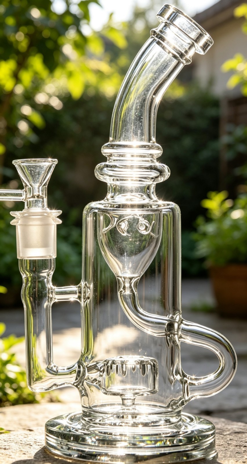 Klein 9.9&Prime; shower percolator Glass recycler Rigs aerator Water pipe Smoking bong
