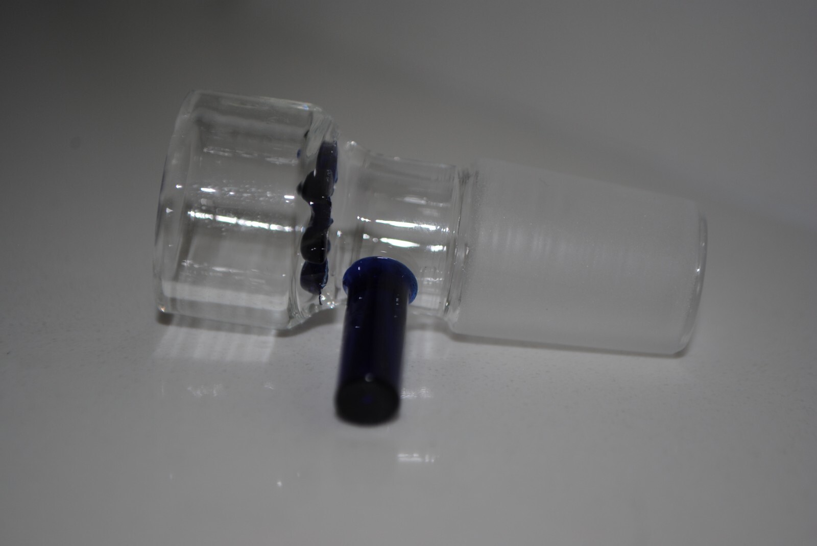 10MM GLASS BOWL blue MALE INSERT ASHCATCHER BONG PIECE 1 PIECE ONLY 14MM BOWL
