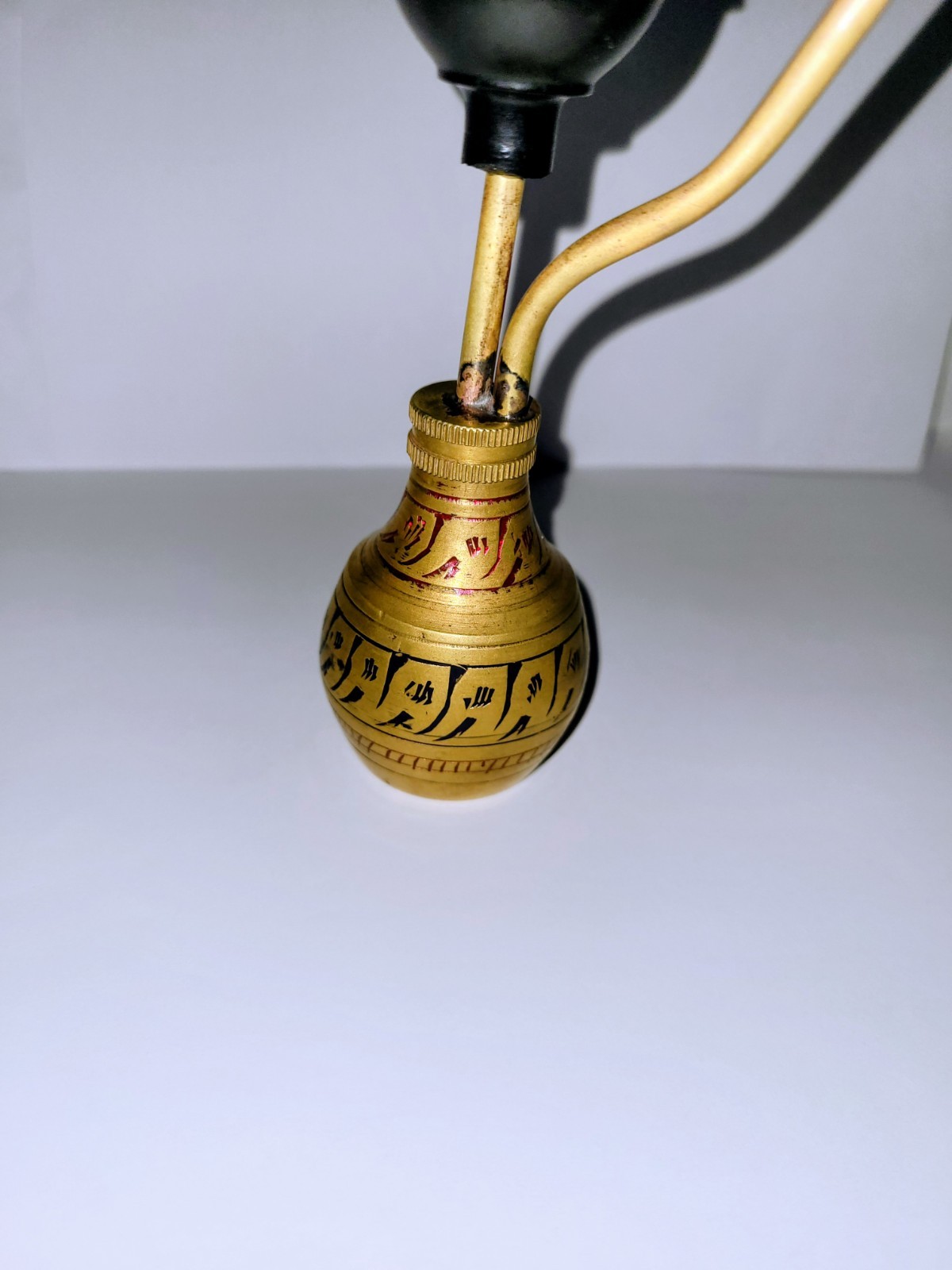 VINTAGE BRASS POCKET HOOKAH Water Pipe India Etched/Painted Handmade Pipe