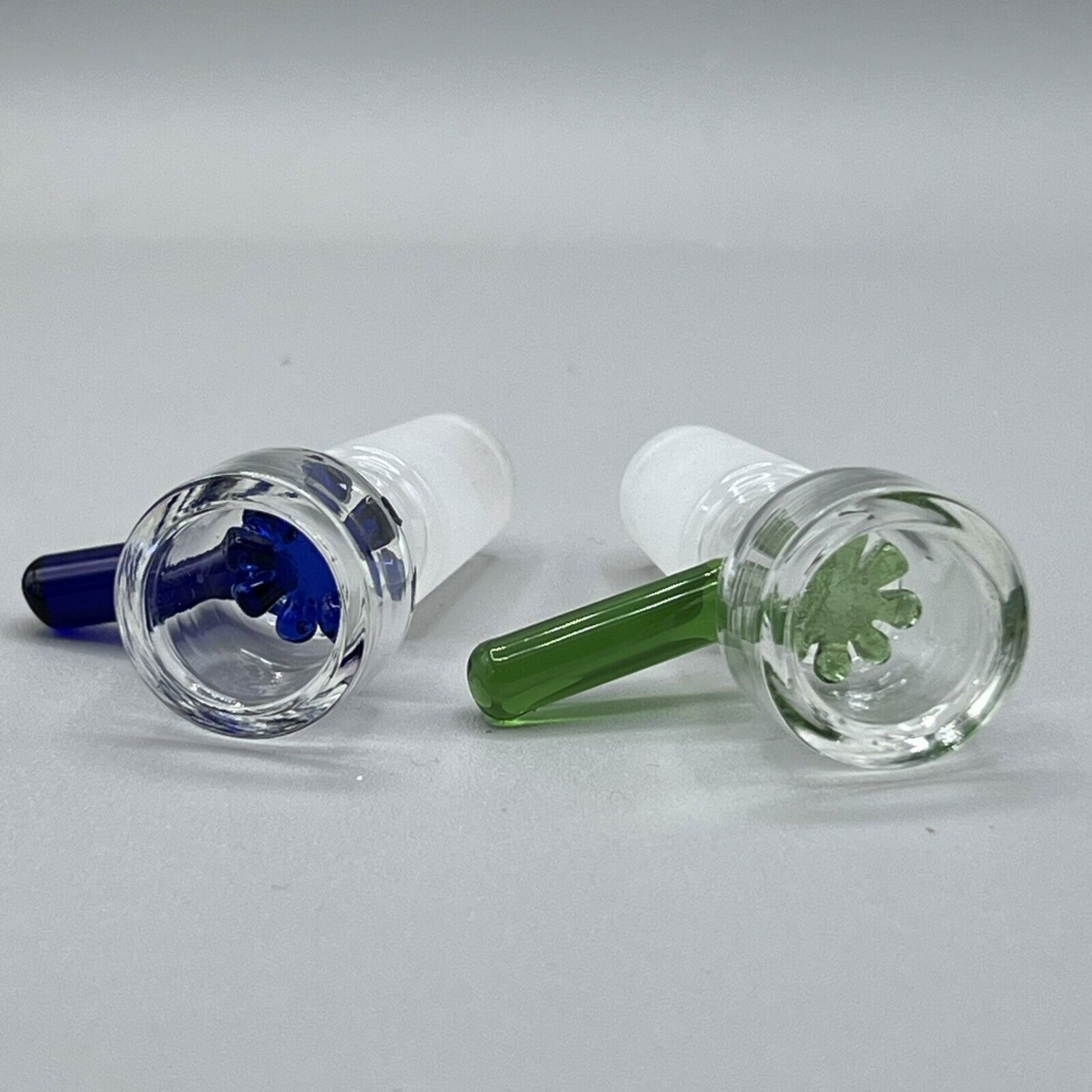 2pcs 14mm Male Glass Slide Bowl With Snowflake Screen Head Piece For Glass Bong
