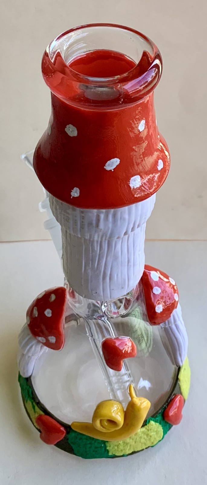 10 inch 3D Hand Made Mushroom Glass Beaker Tobacco Hookah Smoking Water Pipe