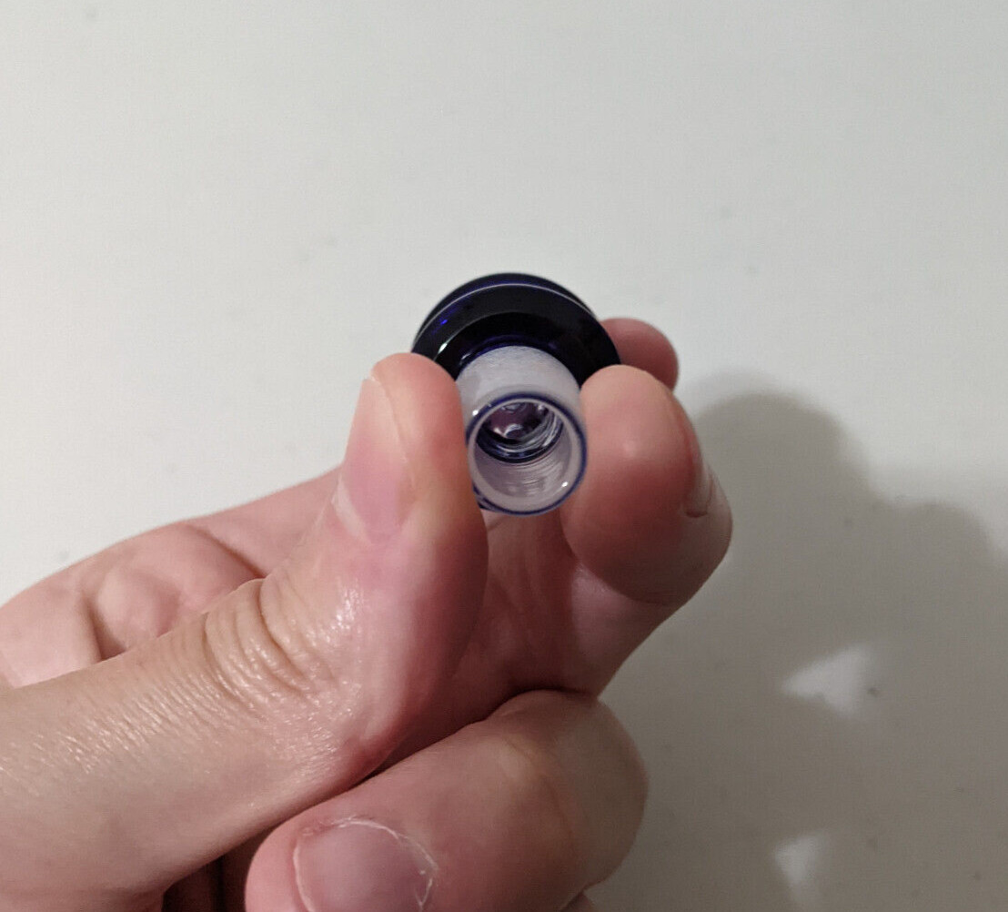 14mm Glass Thick Screen Slide BOWL Male for Water Pipe Bong (1 – ONE) Blue