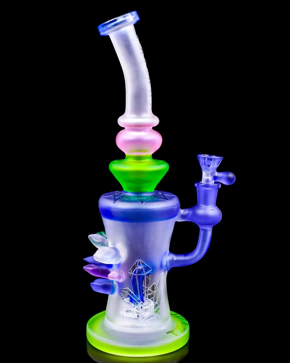 Tattoo® Glass 13&Prime; Triple Spikey Recycler Bong ALIEN Glass Water Pipe MONSTER USA