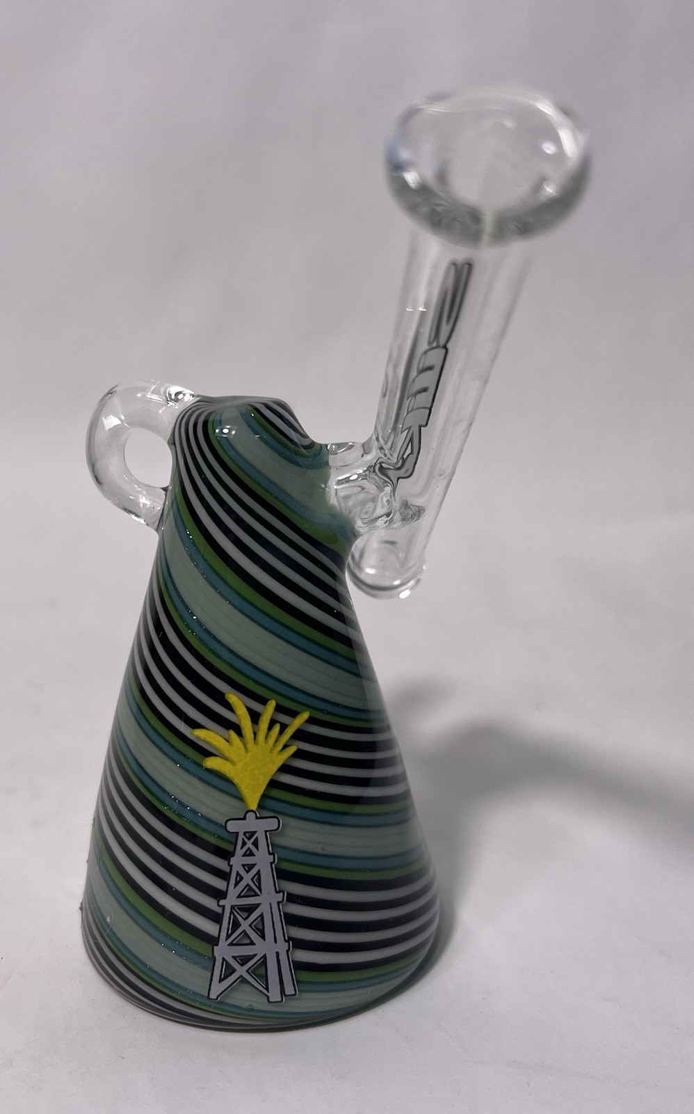 Silika Glass 10mm Micro Cone Oil Rig With Heady Bubbler & Dome, Nail Included