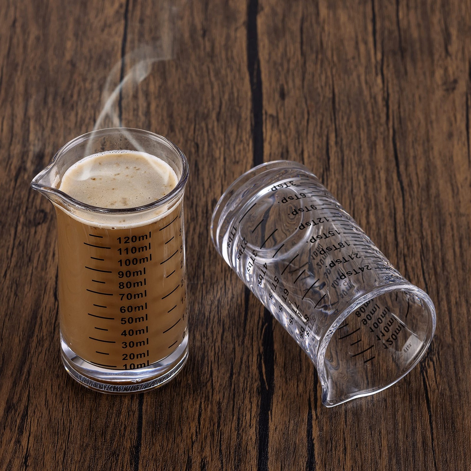 Ackers 4 Oz Glass Measuring Cup,Borosilicate Shot Glass with V-Shaped Spout-B…
