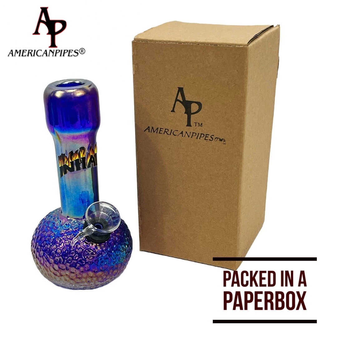 6” Little Bubble Water Pipe/ Heavy Soft glass Pipes By INHALE & AmericanPipes