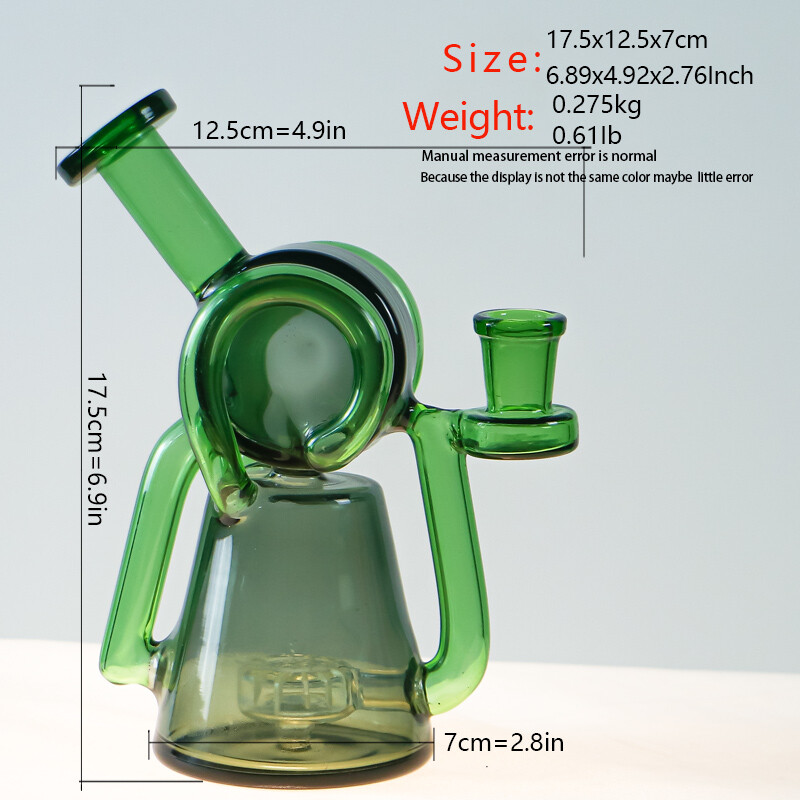 6.9&Prime; Glass Vortex Recycler Tornado Bong Water Pipe Bubbler w/14mm Bowl USA Stock