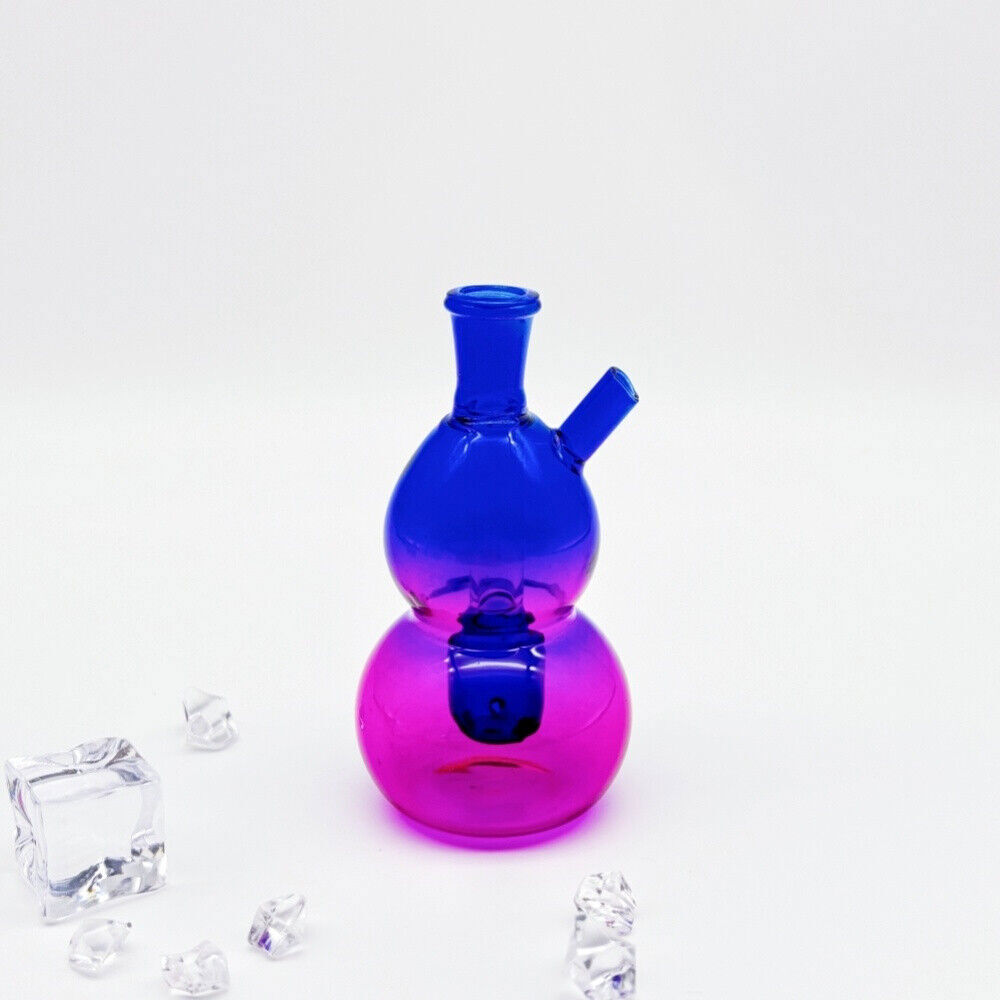 3.3inch Mini Gourd Shape Glass Bubbler Bong Hookah Pyrex Water Pipe Smoking Hose
