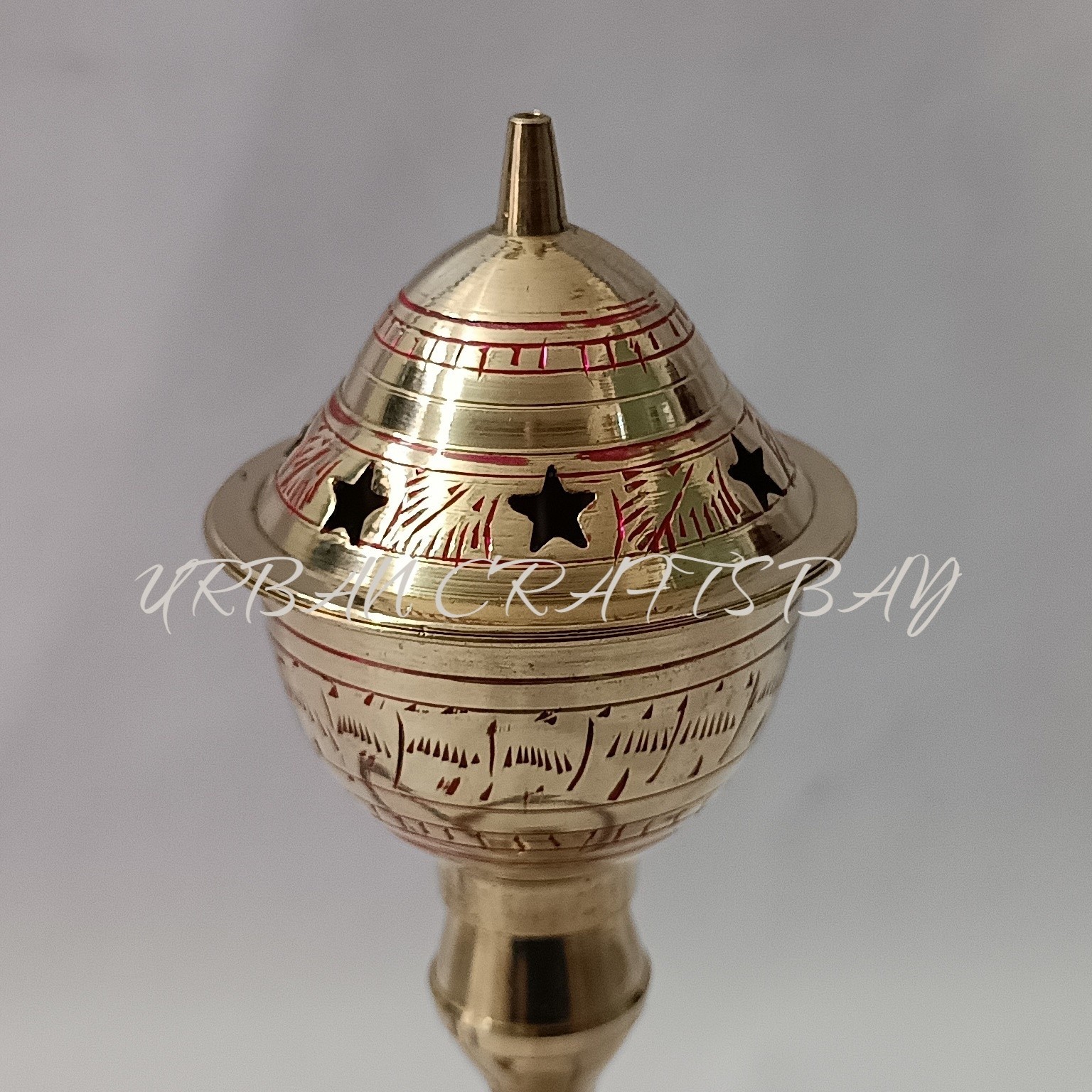 Antique Style Brass Hookah with Hose, Hand Engraved Collectible Decor Arabic
