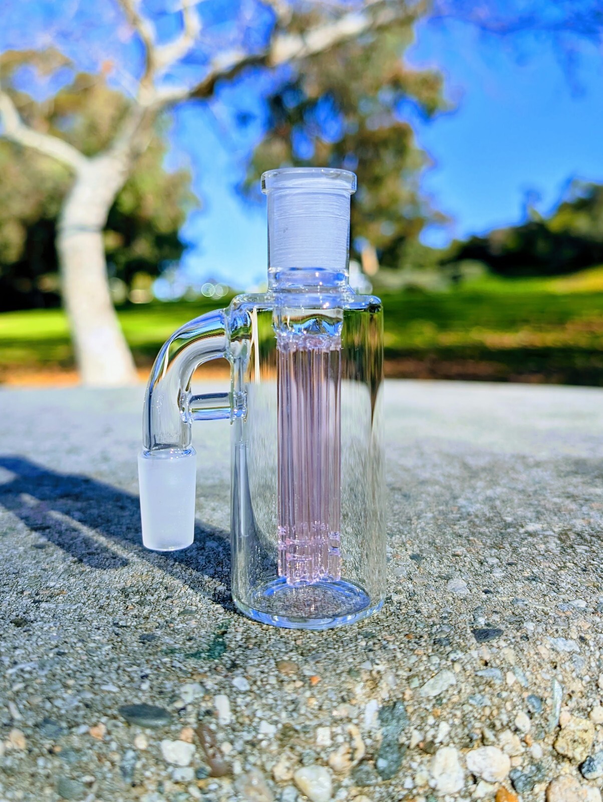 Premium Thick 14mm 90° Pink Quad Tree Perc Ash Catcher Tobacco Water Pipe Bong