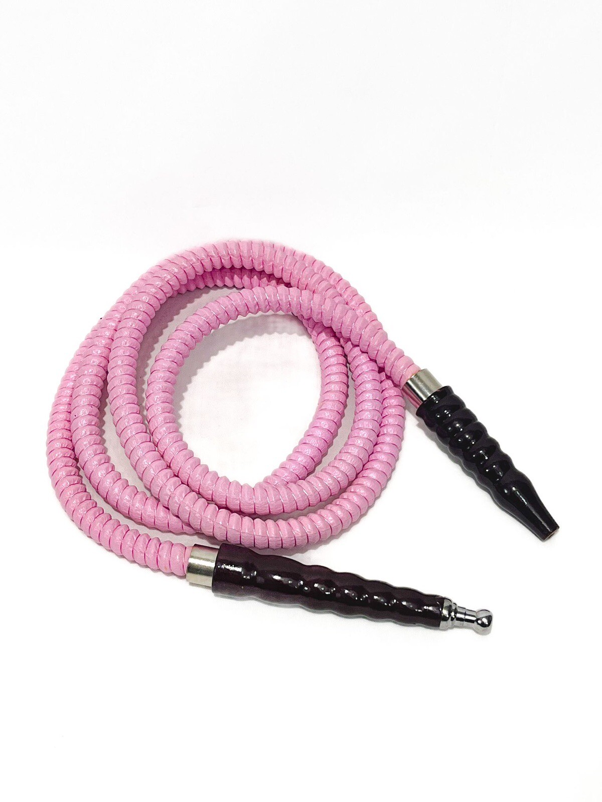 76 Inches Long Leather Like Wrapped Wooden Handle Hookah Hose PINK
