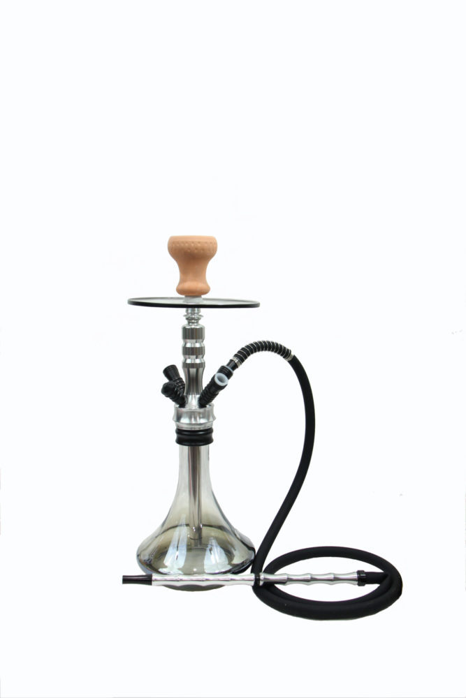 24&Prime; EMERALD™ complete hookah set, black, 3-hose hookah; COMES WITH 1 HOSE IN SET