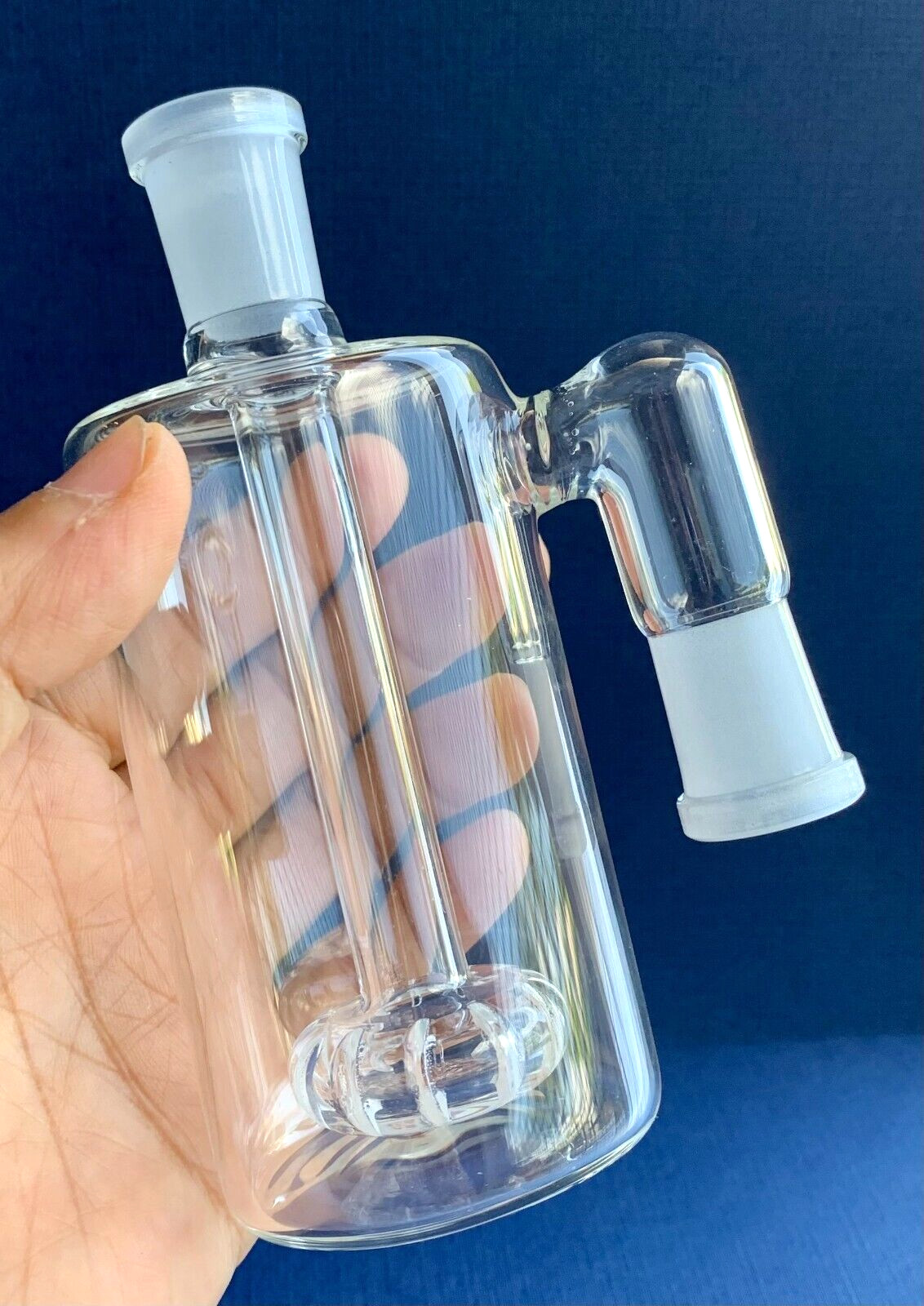 14mm 90 Degree Glass Tobacco Hookah Water Pipe Ash Catcher with Shower Pec