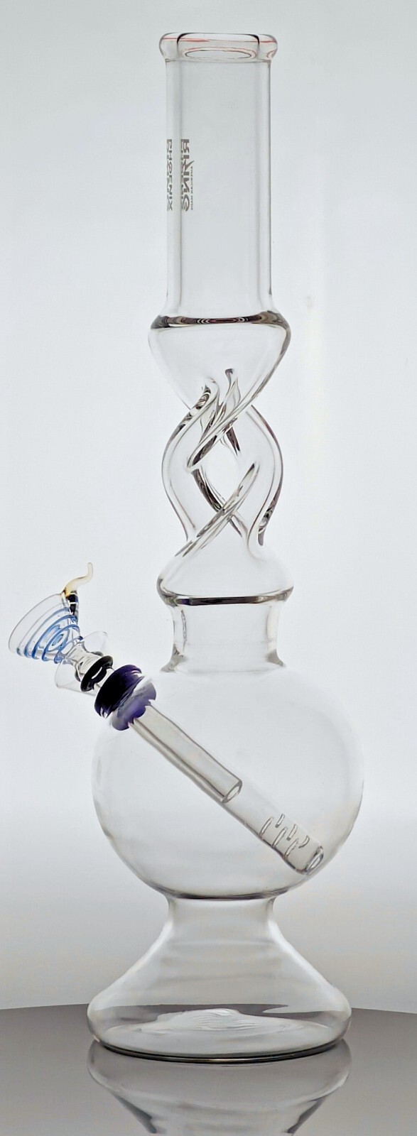 PHOENIX RISING 12&Prime; Bong, Helical Diffuser Neck, Dome Base – Proudly Made in USA