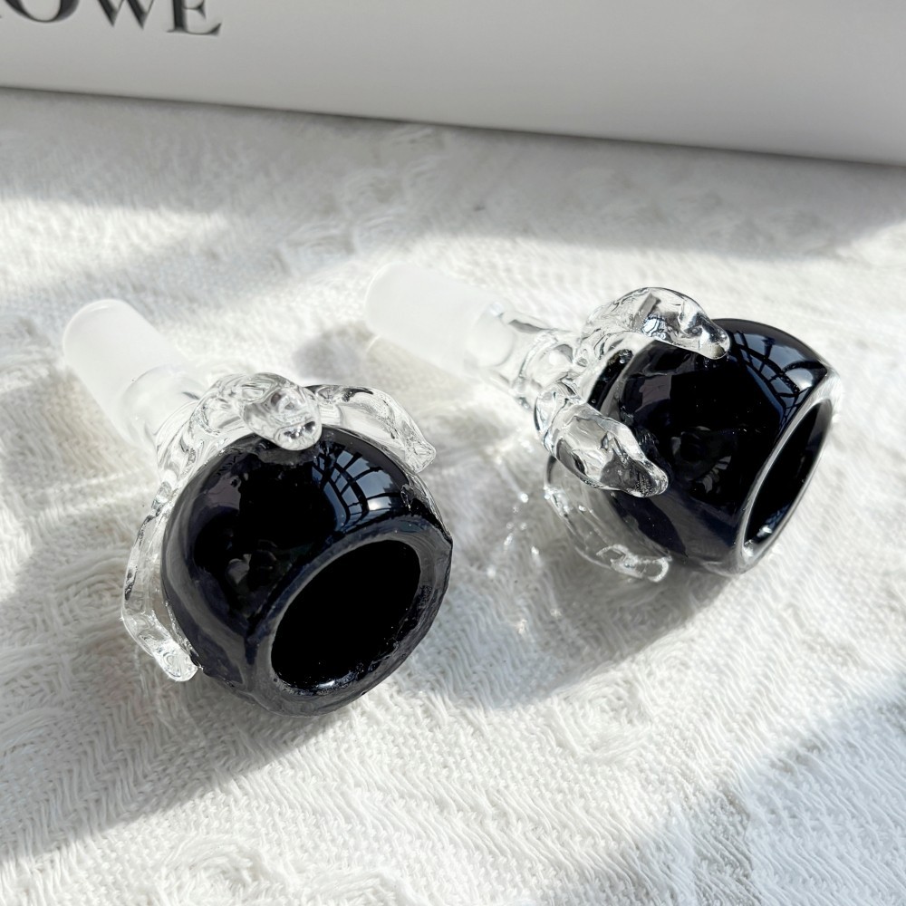 2Pcs Dragon Claw Glass Tobacco Bowl Slide 14mm Male Joint Round Bowl for Bong