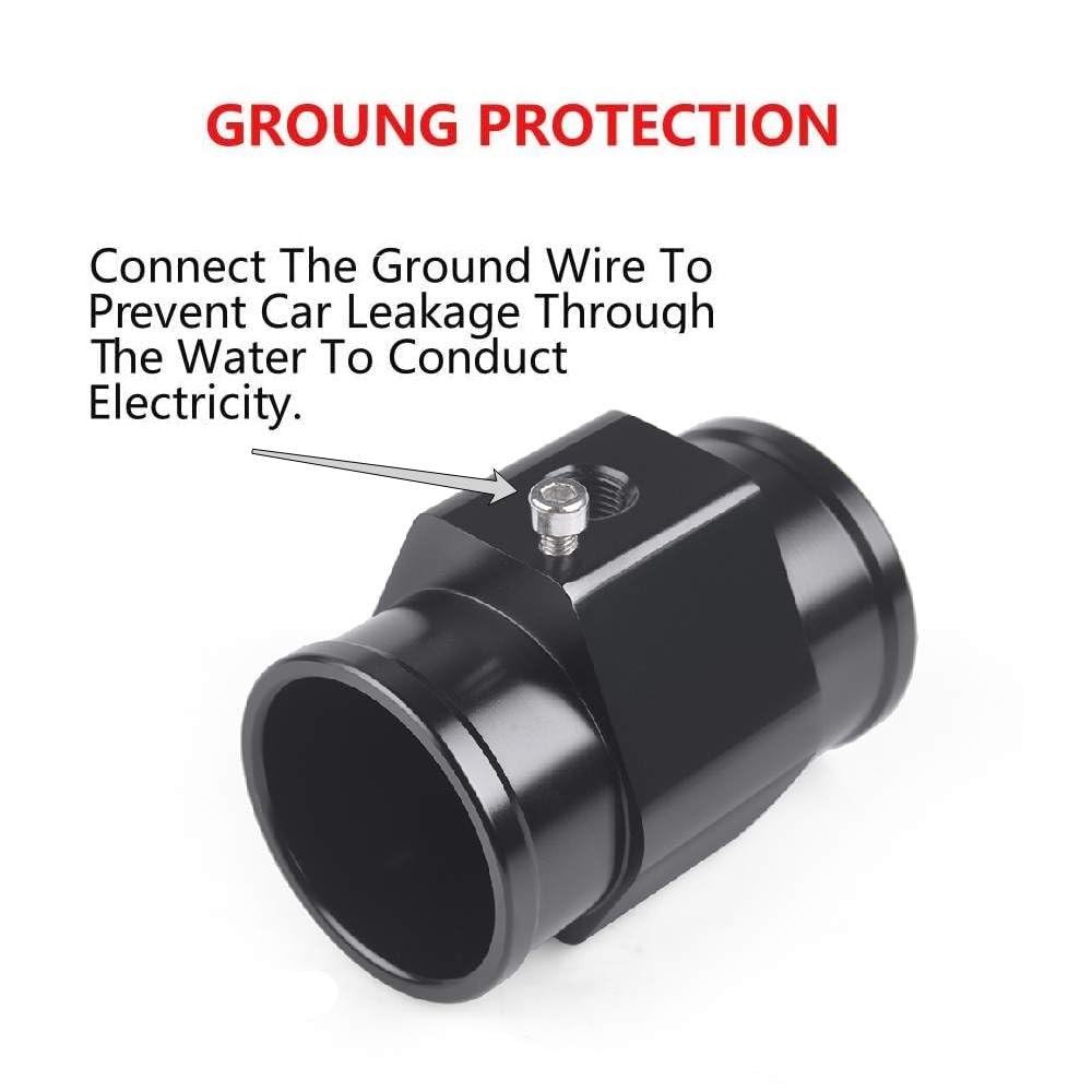 ZHSYMX 32mm Black Aluminum Water Temp Joint Pipe Sensor Adapter