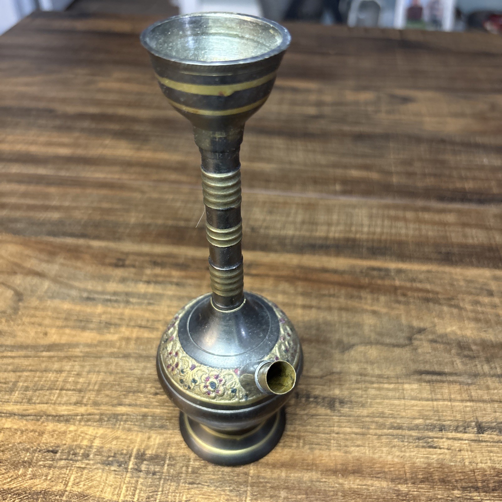 Beautiful Vintage Mini Brass Decorative Small India Hookah Functional