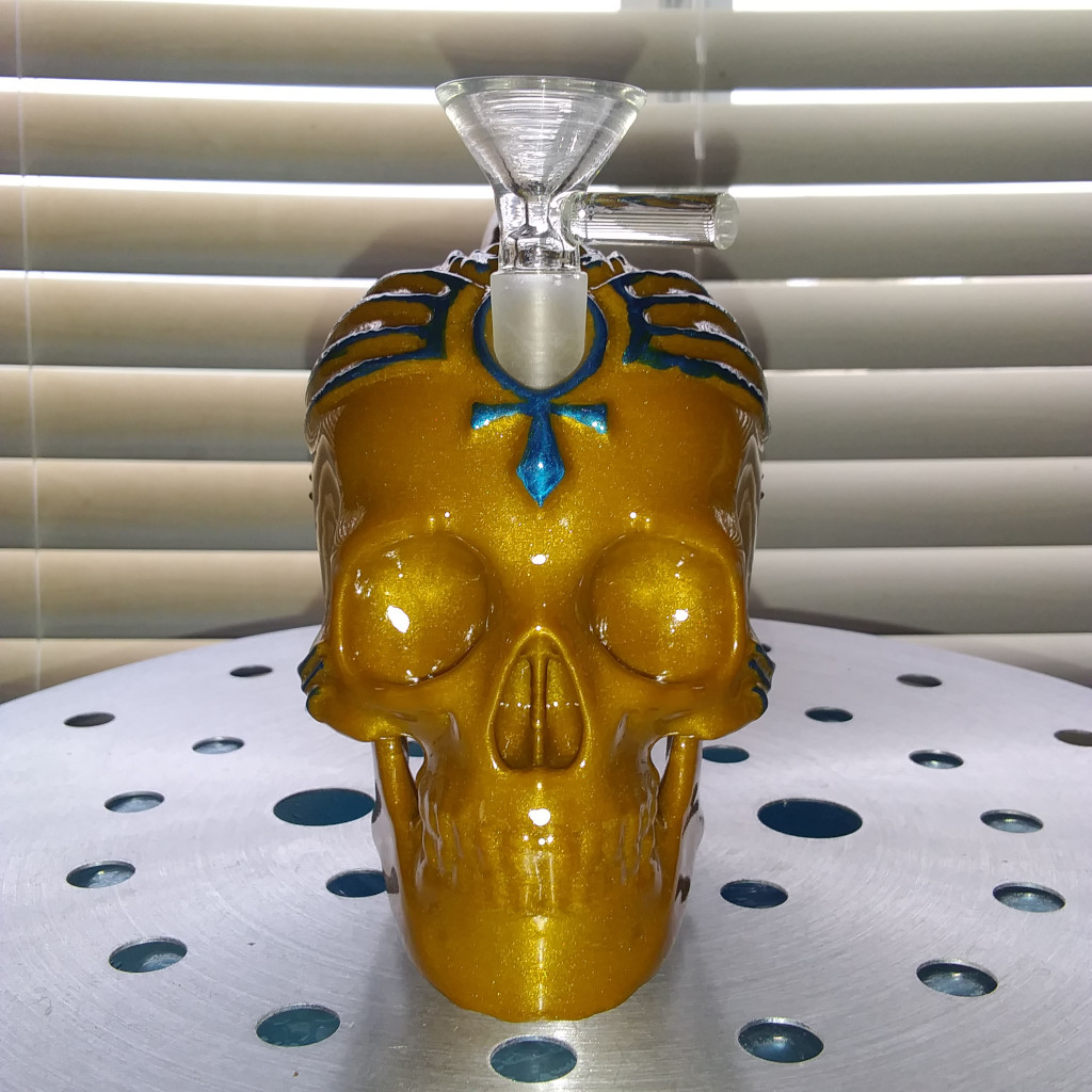 The Pharaoh Skull Bong Bubbler Water Pipe