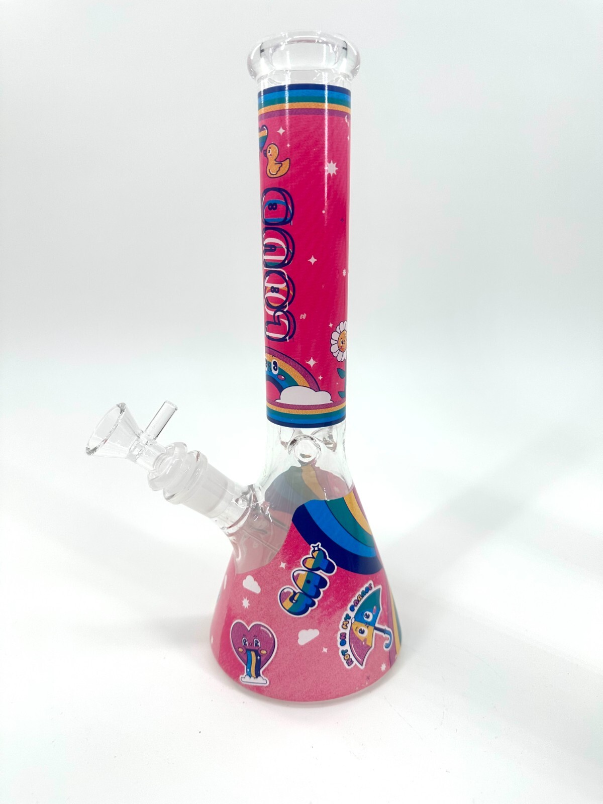 11&Prime; Cute Cartoon Heavy Glass Bongs Filter 14mm Bowl Bubbler Girls Gift
