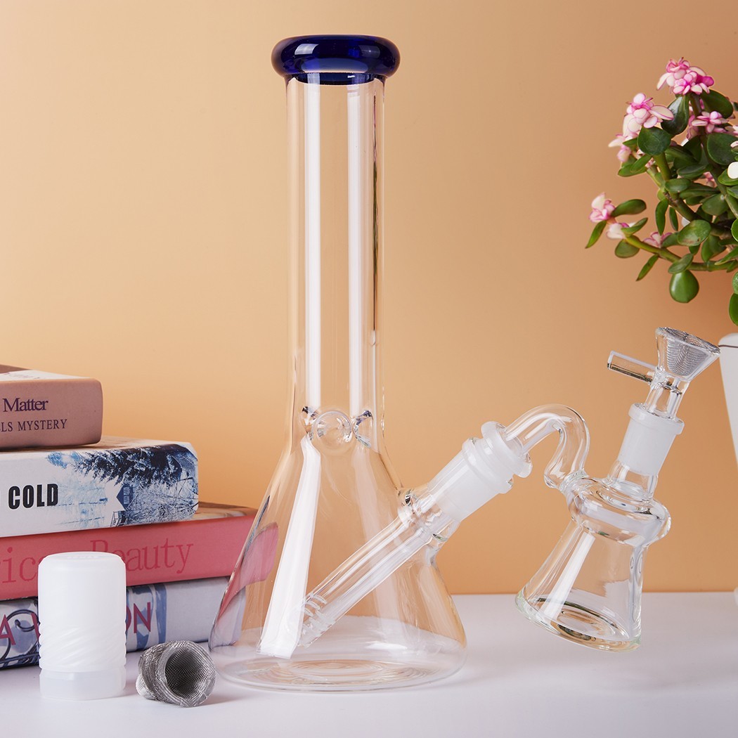 10&Prime; Glass Beaker Bong Ash Catcher Water Smoking Tobacco Pipe 14MM Bowl 10 Screen