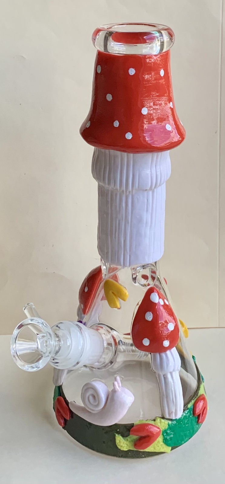 10 inch 3D Hand Made Mushroom Glass Beaker Tobacco Hookah Smoking Water Pipe