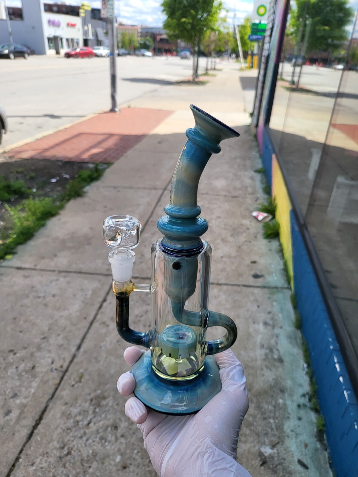 9  » Hookah Glass Bong Heavy Glass Water Pipe Bubbler Glass Rig With Bowl