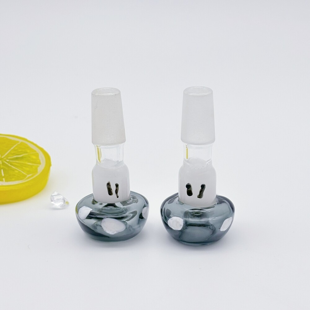 2pcs Glass 14MM Male Mushroom Bowl Smoking Slide Tobacco Bong Water Pipe Jiont
