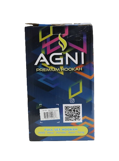 AGNI Hookah 12&Prime; Rock Premium Glass Handle with LED – Blue | Full Set | Free Ship