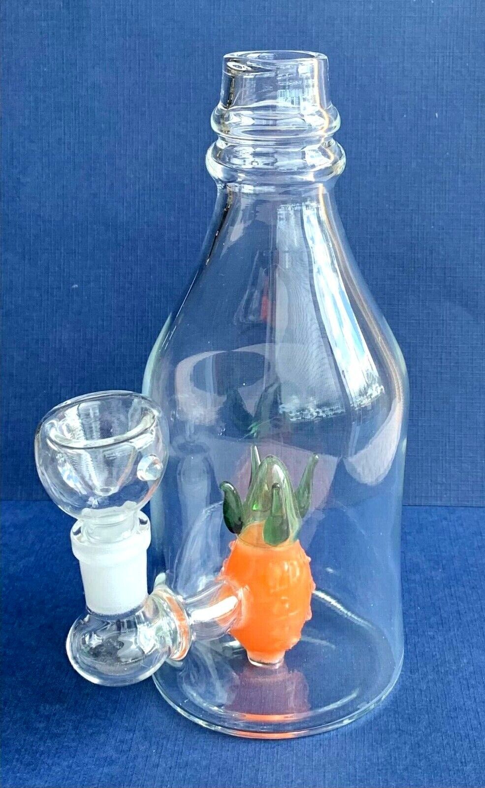 7 inch Clear Glass Bottle Shape Hookah Tobacco Water Pipe with Pineapple Perc