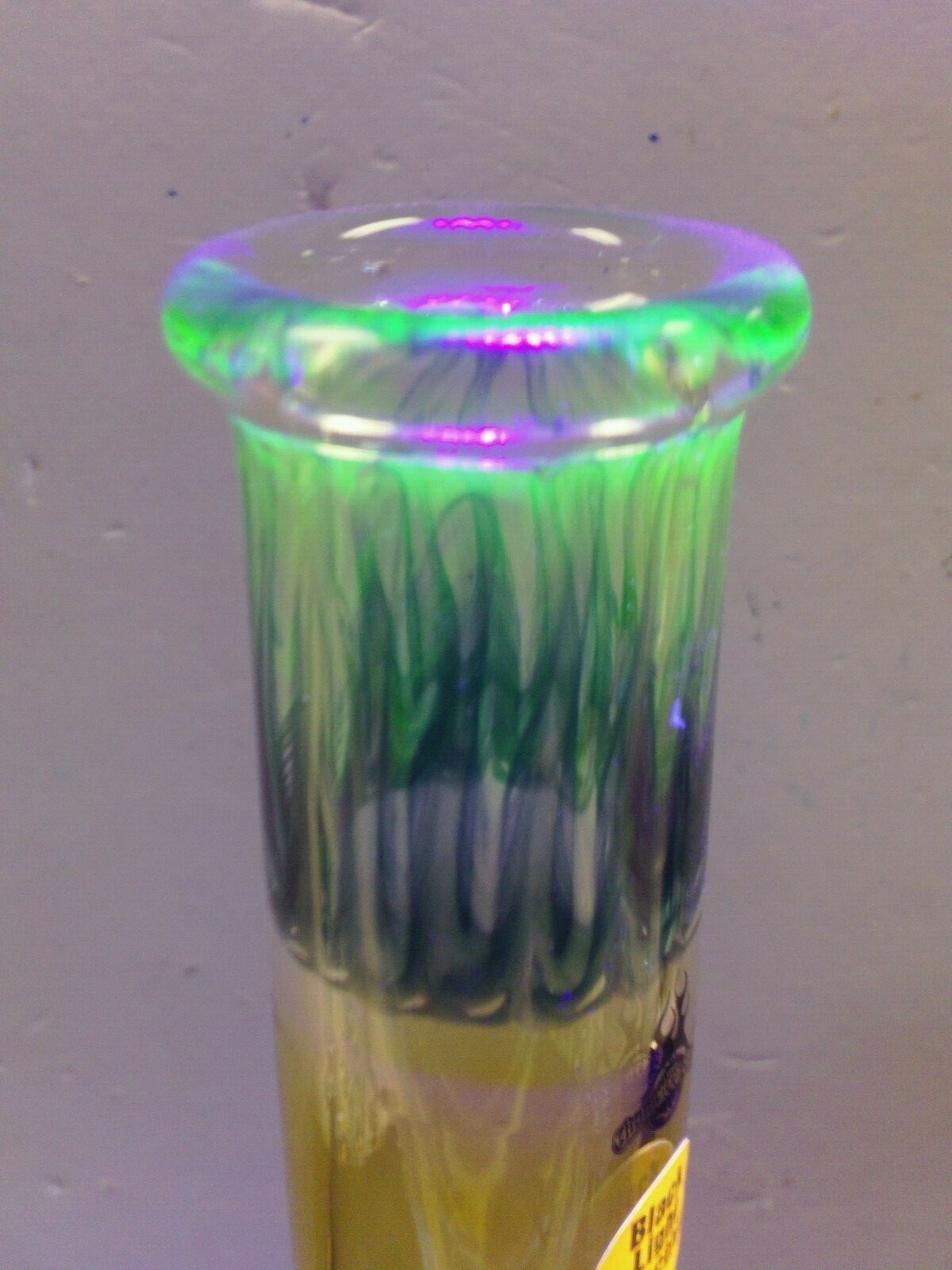CHAMELEON GLASS BUBBLE BOTTOM WATERPIPE – BLACK LIGHT REACTIVE – GLASS ON GLASS