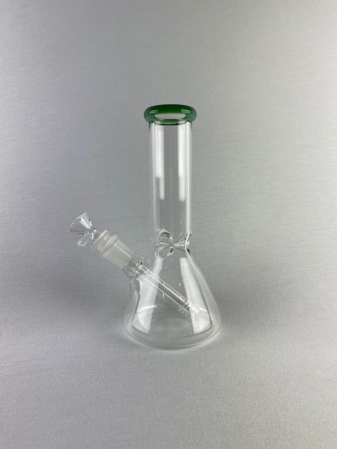 Small 8&Prime; Glass Beaker Bong with Ice Catcher 14mm – Tobacco Water Pipe – Green