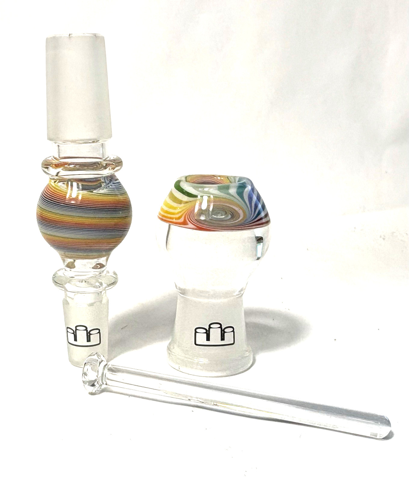 Silika Glass Worked Heady 14mm to 18mm Adapter and Matching 18mm Dome & Nail