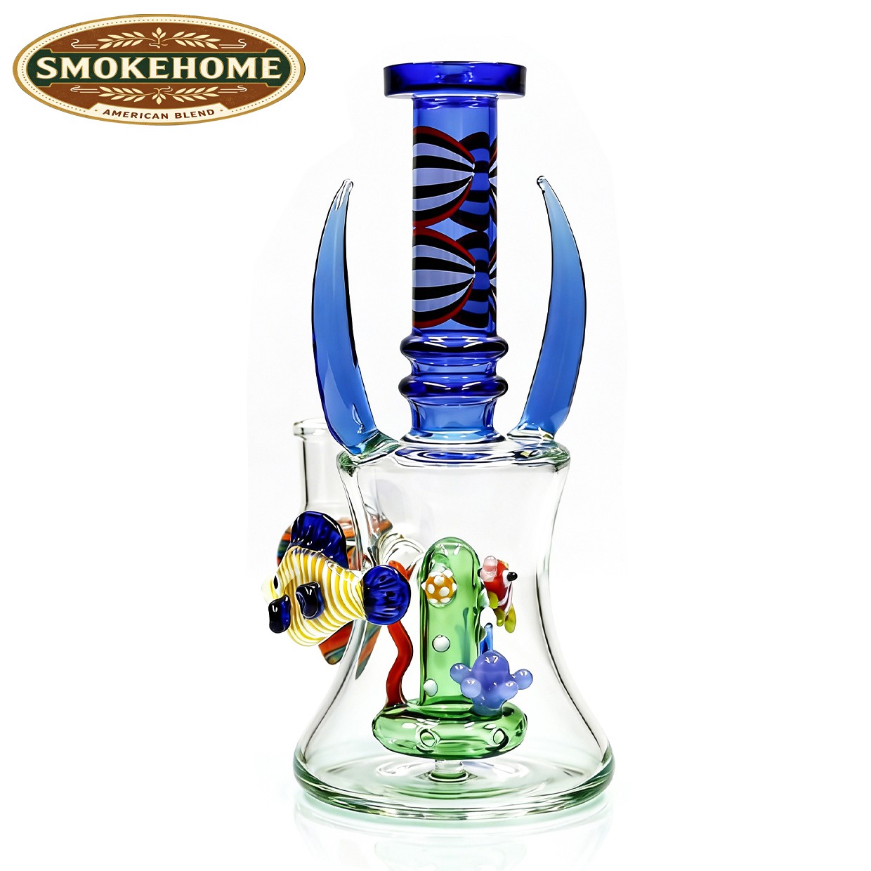 7INCH Glass Bong and Water Pipes Tobacco Smoking Perc Fish Bongs W/ 14mm bowl