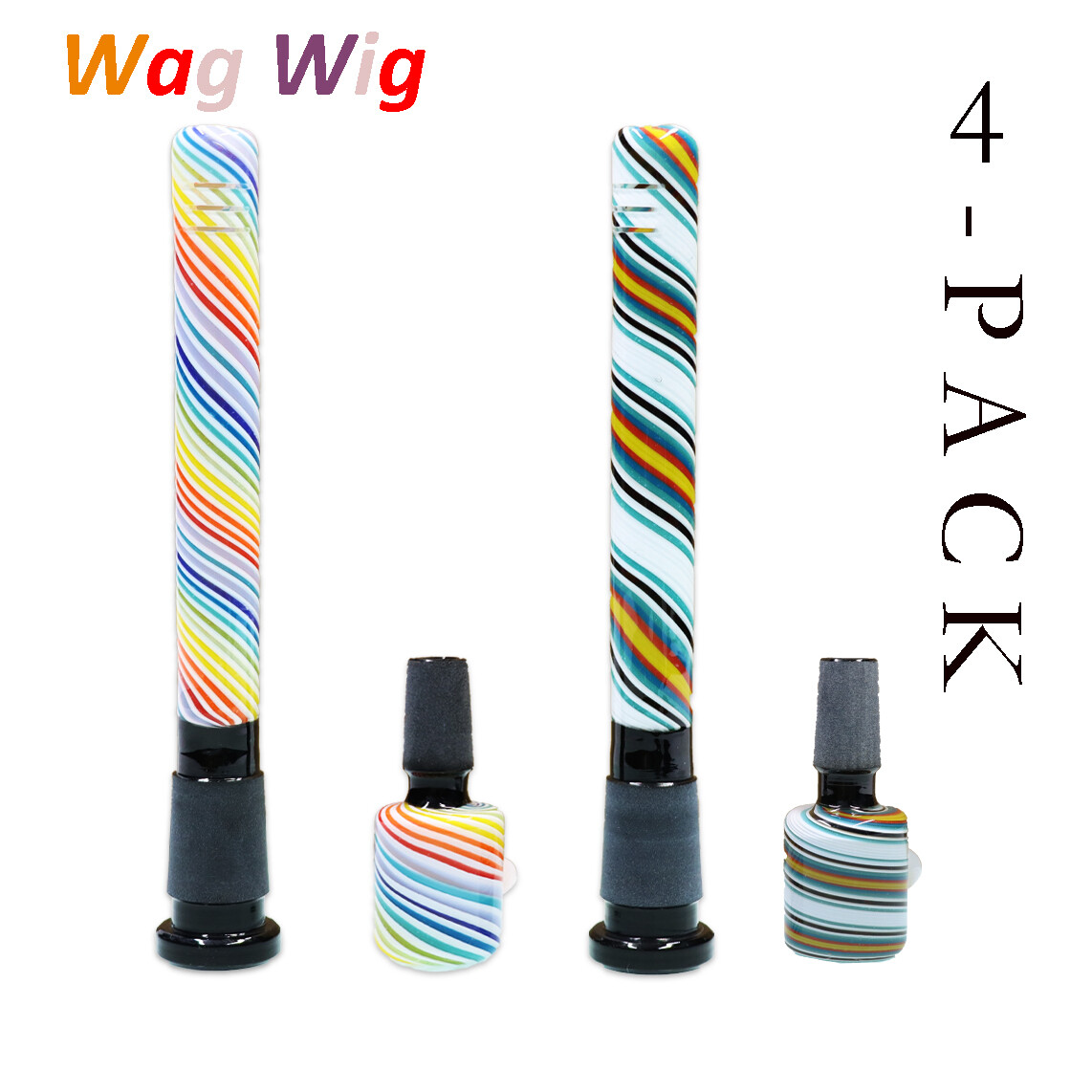 4Pack * 6inch Hookah Water Filter Pipe Glass Bong Wag wig Downstem Fit for Bong