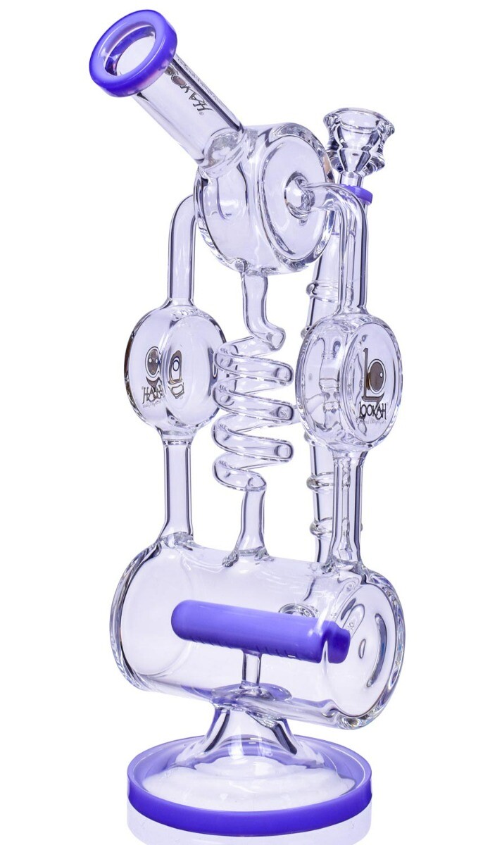 THICK Lookah® 13&Prime; Spiral Coil Recycler BONG Glass Water Pipe HOOKAH Purple *USA*