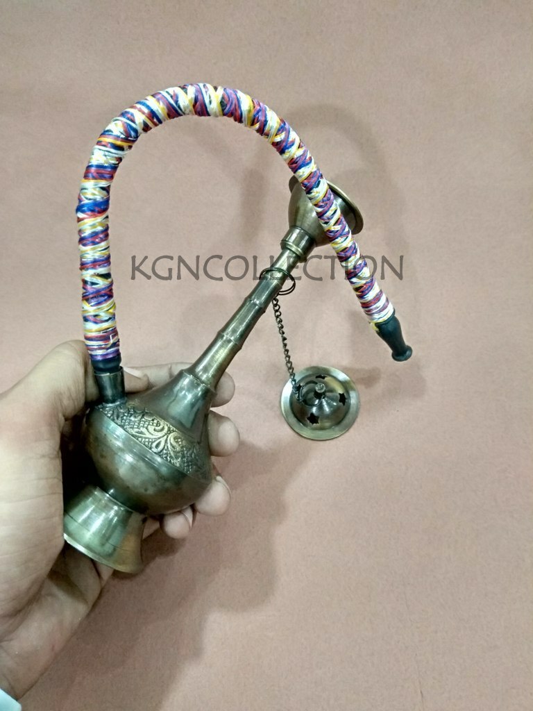 Brass Vintage Hookah Home decoration Hookah w/ Pipe Mughal Oriental Tabaco Pipe