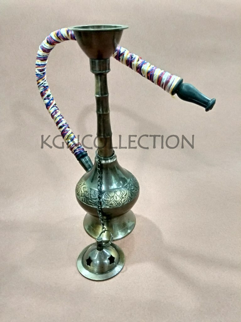 Brass Vintage Hookah Home decoration Hookah w/ Pipe Mughal Oriental Tabaco Pipe