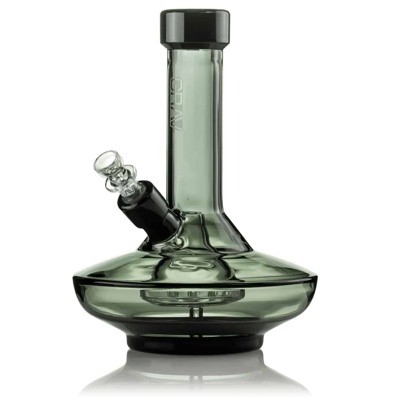 GRAV® Small Wide Base Water Pipe  Smoke w/Black Accents