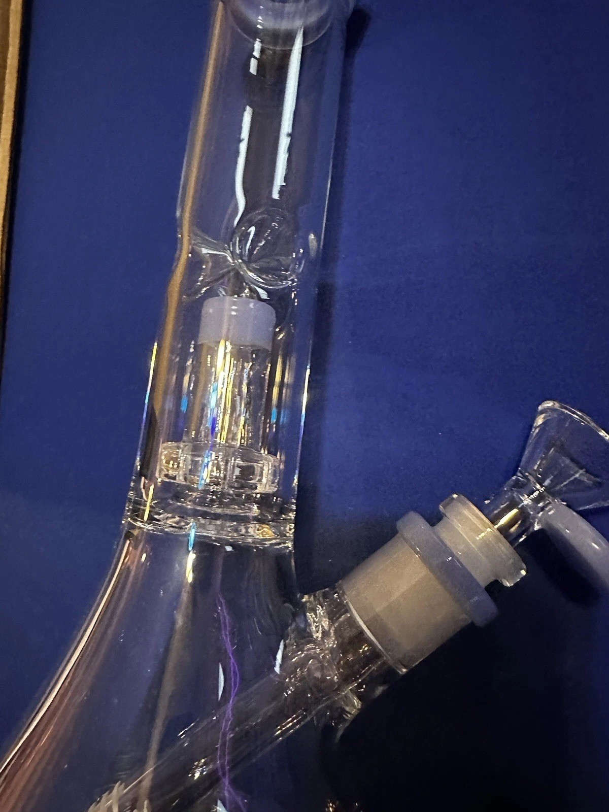 11&Prime; Premium Glass Water Pipe Bong Bubbler W/ Matrix Hookah Sky Blue Tip Accent