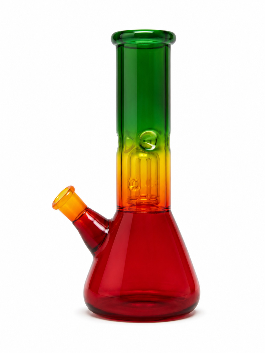HIGH QUALITY Glass Tobacco Water Pipe 8&Prime; Red Yellow Green Rasta (No Bowl)