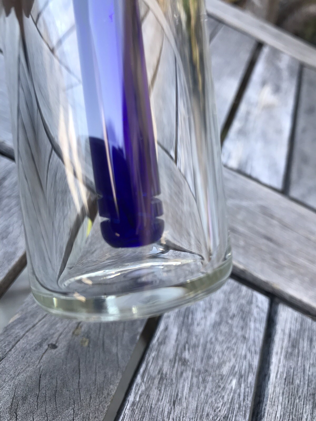 Glass Ash Catcher bowl 14mm Female 90 Degree Cobalt Blue Color Downstem Fixed
