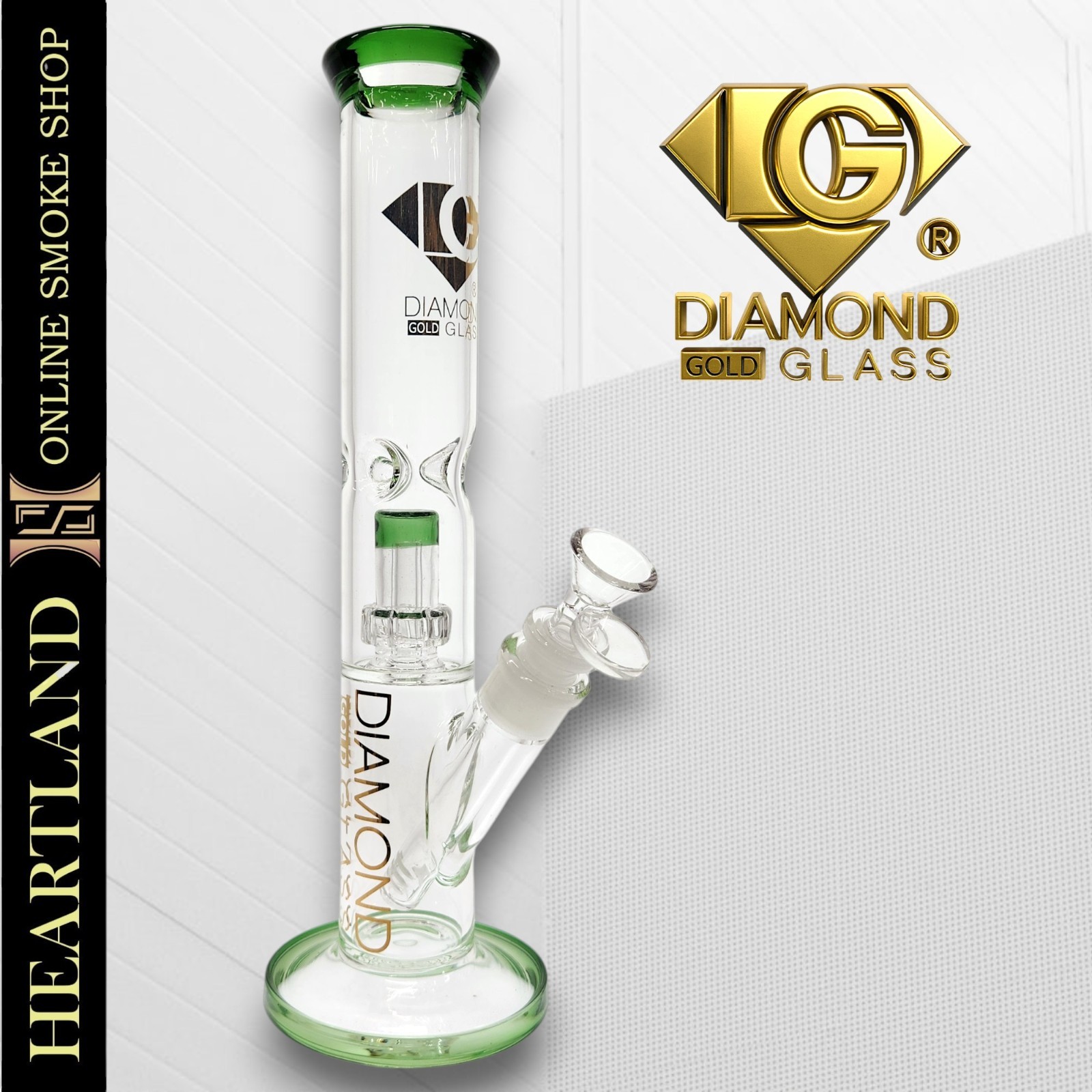 12&Prime; Quality Straight Tube Beaker Bong Water Pipe SHOWER PERC Hookah | Diamond