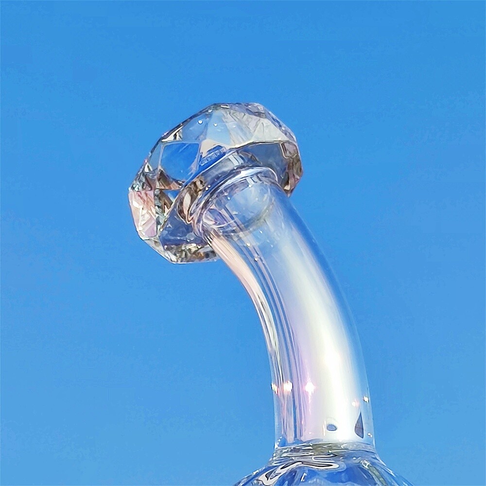 7 In Tinted Rainbow Egg Diamond Shape Joint Hookah Glass Water Pipe Bong 14mm