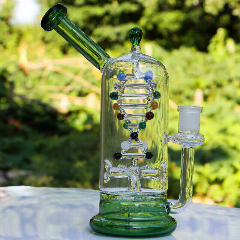 8.6&Prime; Glass Bong Rotatable DNA Gene Tornado Smoking Bubbler Water Pipe USA Stock