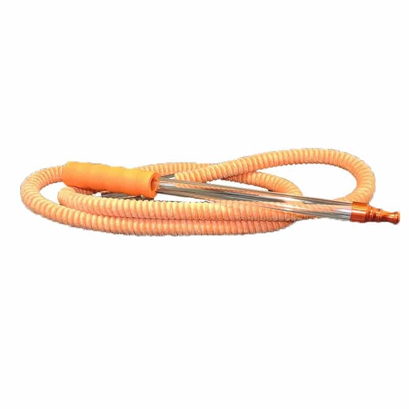 60&Prime; Velvet Hookah Hose With Foam Handle Orange
