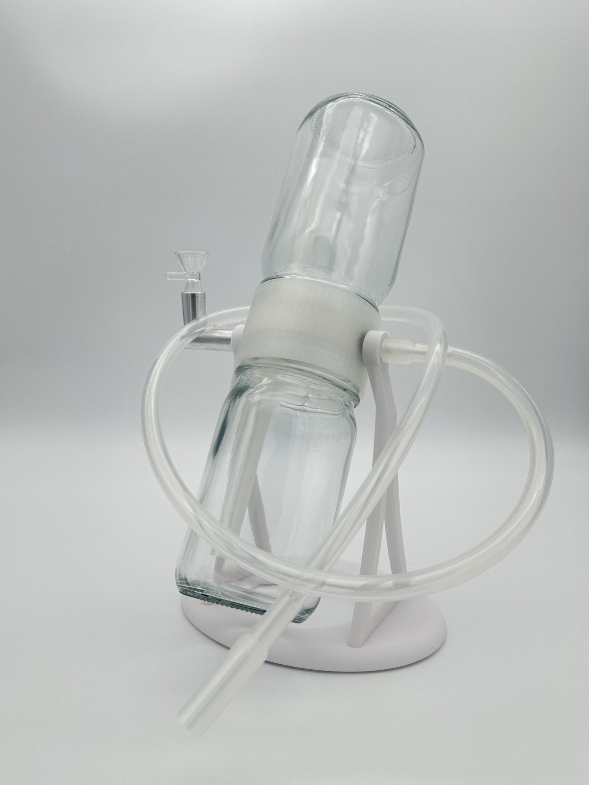 360 Rotating Gravity Bong/Hookah Water Pipe. White/Clear Edition